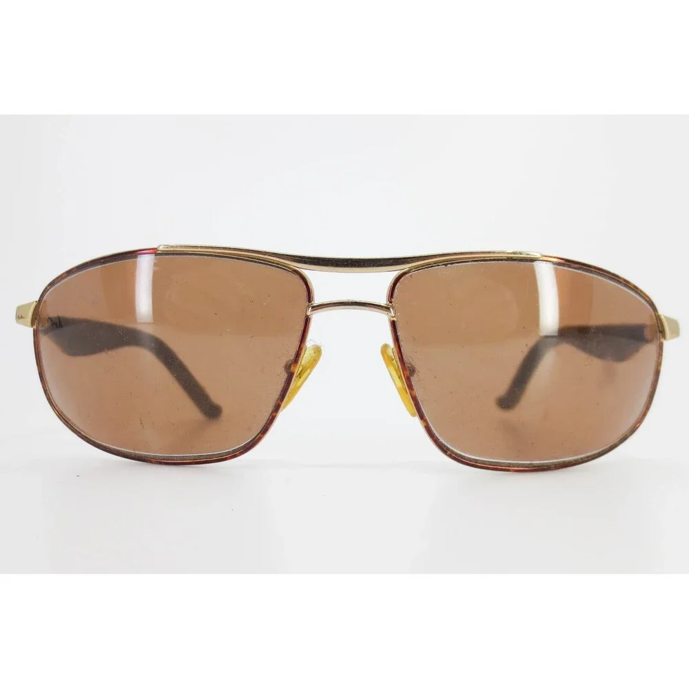 Carrera Vintage Aviator Sunglasses Gold Tone Metal Frame Brown Lens 35406